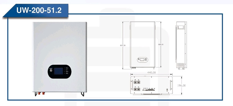 باتری لیتیومی 51.2 ولت 200آمپر 10.2Kwh یونی وات